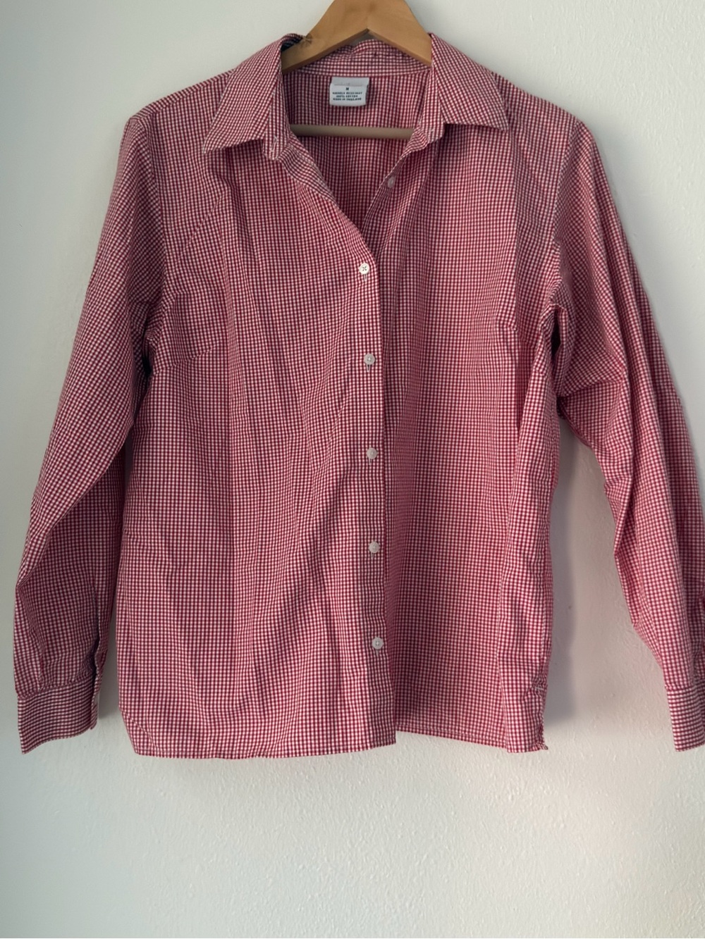 Westbound Women's Button Down Top Long Sleeve Red Plaid Size Medium Cotton